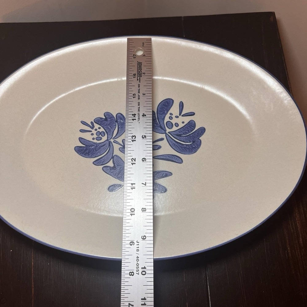 Pfaltzgraff Yorktowne Large 14" Oval Serving Platter #16 Blue White Vintage - Picture 9 of 10